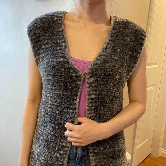 Vintage Chenille Knit Vest Grey - S/M - Picture 9 of 14